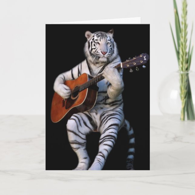 Midnight Tiger Melody – Elegant Card Kort (Framsida)