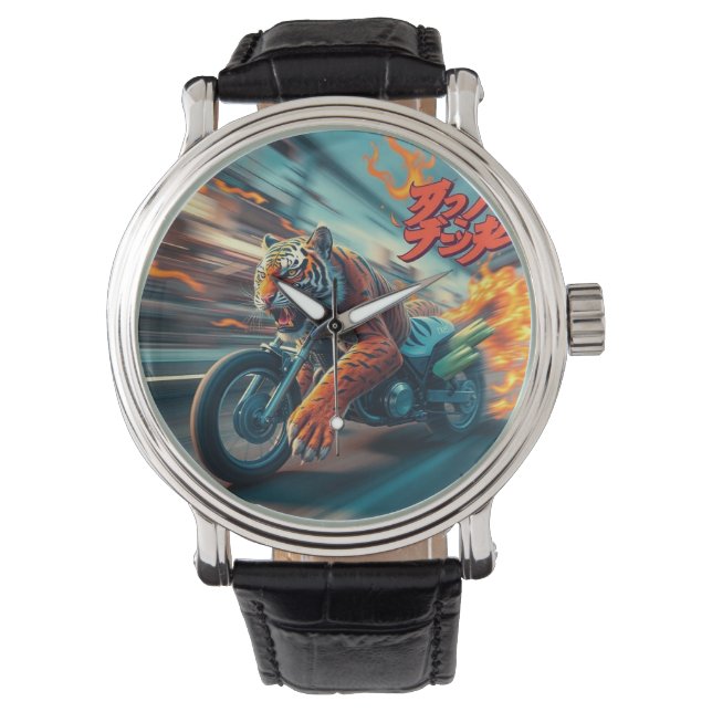 Midnight Tiger Rider Armbandsur (Framsida)