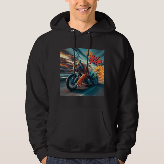 Midnight Tiger Rider Hoodie (Framsida)