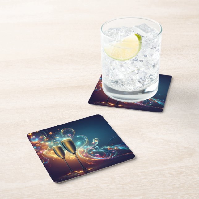 Midnight Toast Coasters  Underlägg Papper Kvadrat (Insitu)