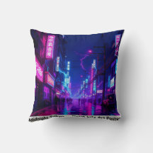 Midnight Tokyo — Neon Cyberpunk Kuddinkudde