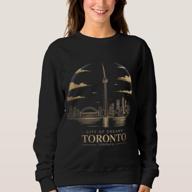 Midnight Toronto - Guld Folie & Marinblå Tröja (Framsida)