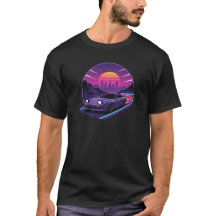Midnight Touge-körning: Synthwave sportbil