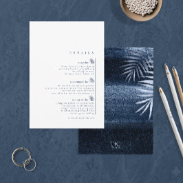 Midnight Tropical Palms Moody Blue Detaljer ID1322 Tilläggskort