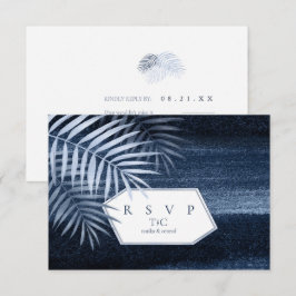 Midnight Tropical Palms Moody Blue ID1322 OSA Kort
