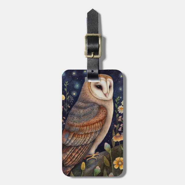 Midnight Uggla Luggage Tag Bagagebricka (Vertikal Framsida)