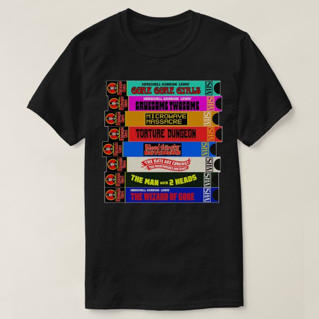 Midnight Video VHS Cult Horror Stack T Shirt (Design framsida)