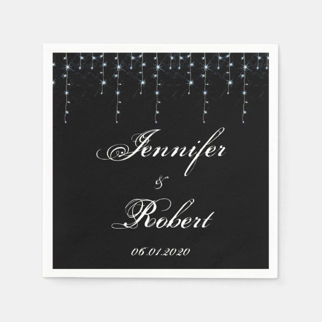 Midnight Vineyard Bröllop Napkins Pappersservett (Framsidan)