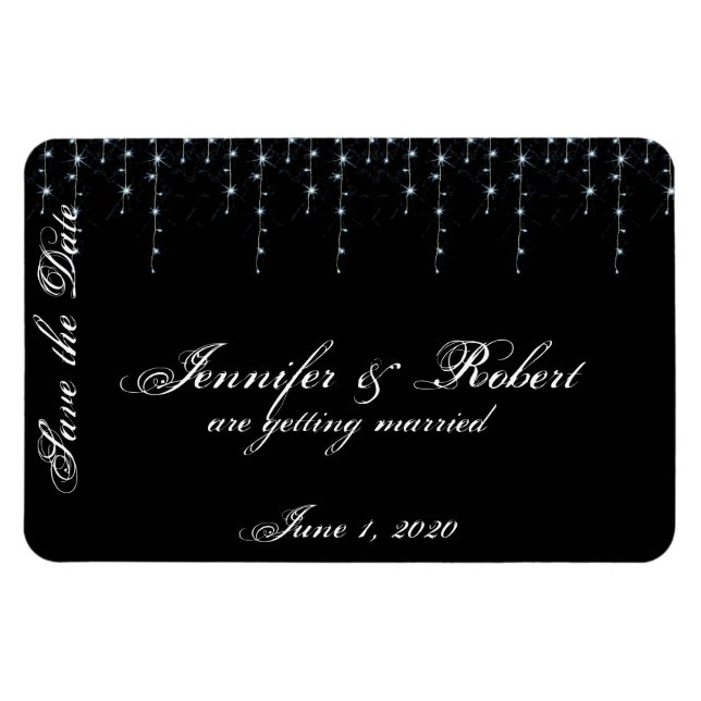 Midnight Vineyard Bröllop spara datum Magnet (Horisontell)