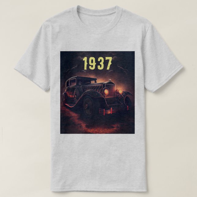MIDNIGHT VINTAGE BIL 1937 T-Shirt (Design framsida)