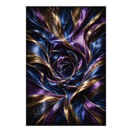 Midnight Violet Lyx 3D Abstrakt Virvel Poster
