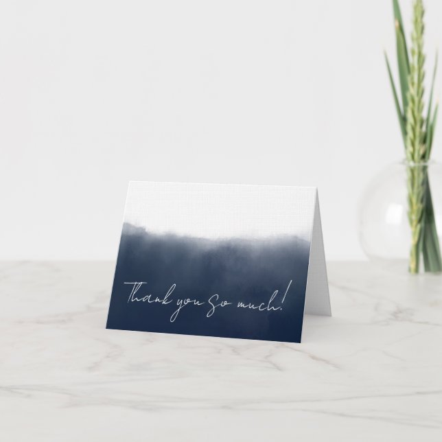 Midnight Watercolor Tack Kort (Framsida)