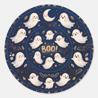 Midnight Whimsy Celestial Ghost Mandala Boo Runt Klistermärke