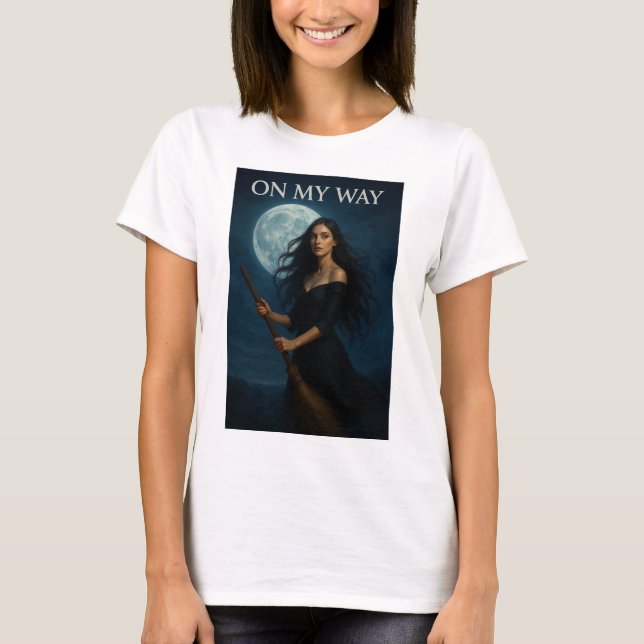 Midnight Witch Flight T Shirt (Framsida)