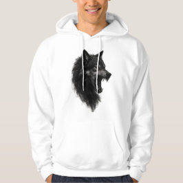 Midnight Wolf Head Roar Hoodie