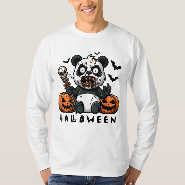 Midnight Zombie Panda T Shirt (Framsida)
