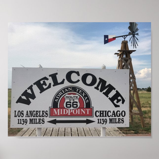 Midpoint of Route 66 | Adrian, Texas Poster (Framsidan)
