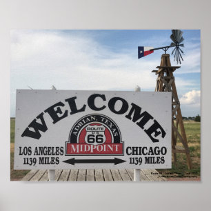 Midpoint of Route 66   Adrian, Texas Poster