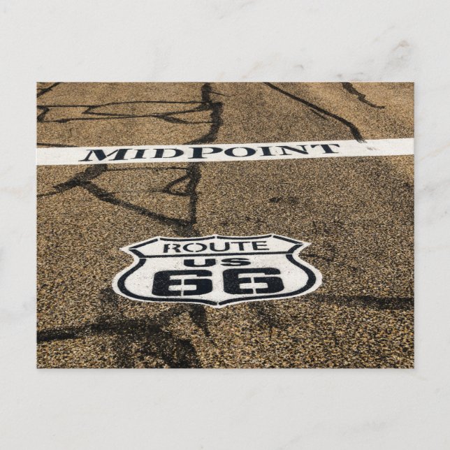 Midpoint Route 66 Sign - Adrian, Texas Vykort (Framsida)