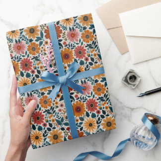 Midsekels Boho Blommigt Wildblommblommor Nursery Presentpapper