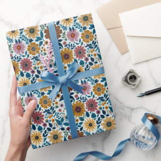Midsekels Boho Blommigt Wildblommblommor Nursery Presentpapper