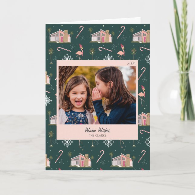 Midsekels Rosa House Handflatan Träd Photo Ho Helgkort (Framsida)