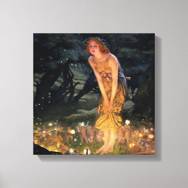 “Midsommar afton” av Edward Robert Hughes Canvastryck (Framsida)