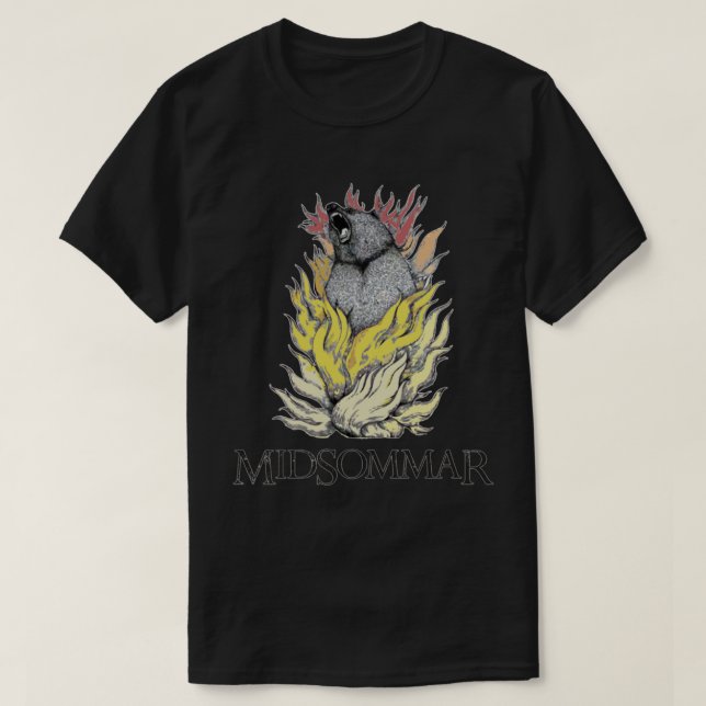 Midsommar Bear i lågor T Shirt (Design framsida)