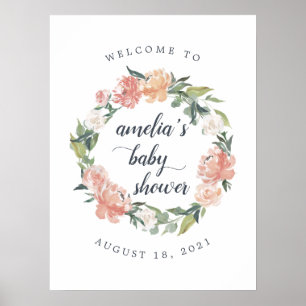 Midsommar Blommigt Utandning Babykläder Välkomsthä Poster