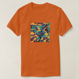 Midsommar Camo Mönster Square Skickat T Shirt