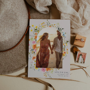 Midsommar   Foto för romantiska hösthöns-Blommigta Spara Datumet