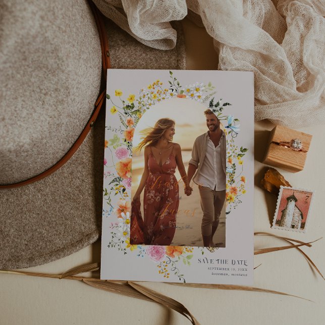 Midsommar | Foto för romantiska hösthöns-Blommigta Spara Datumet (Skapare uppladdad)