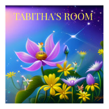 Midsommar gula blommor och älvor. Redigerbar