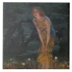 Midsommar Kväll (av Edward Robert Hughes) Kakelplatta