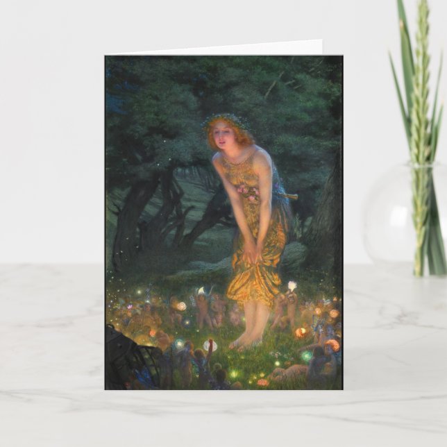 Midsommar Kväll c. 1908 av Edward Robert Hughes Kort (Framsida)