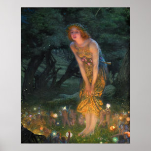 Midsommar Kväll c. 1908 av Edward Robert Hughes Poster