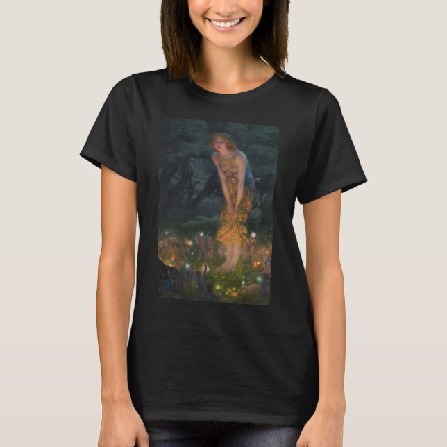 Midsommar Kväll Edward Robert Hughes Älvor Fantasy T Shirt (Framsida)