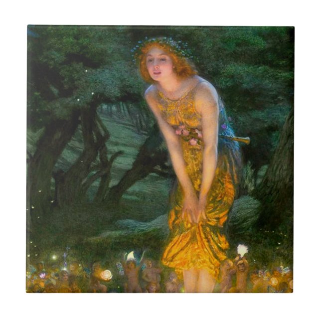 Midsommar Kväll Edward Robert Hughes Kakelplatta (Framsidan)
