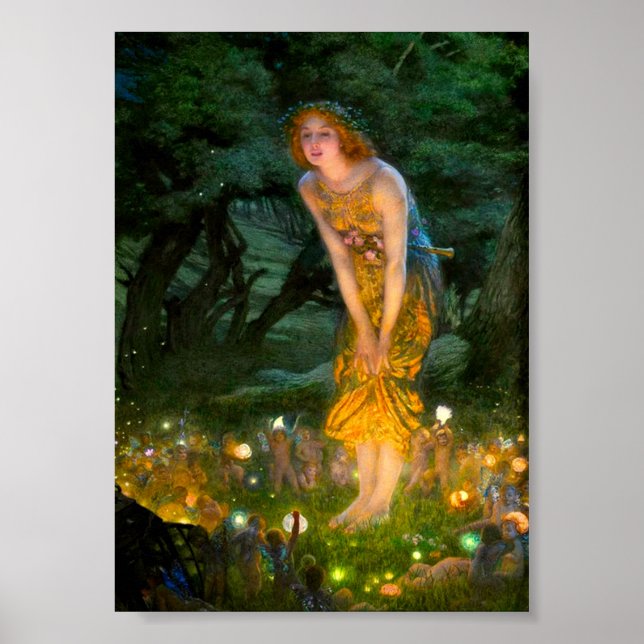 Midsommar Kväll Edward Robert Hughes Poster (Framsidan)