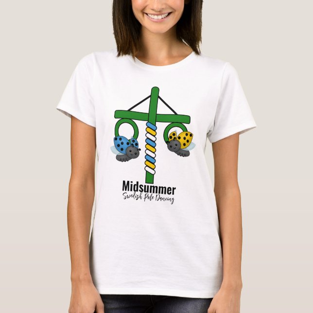 Midsommar Ladybugs Maypole T Shirt (Framsida)