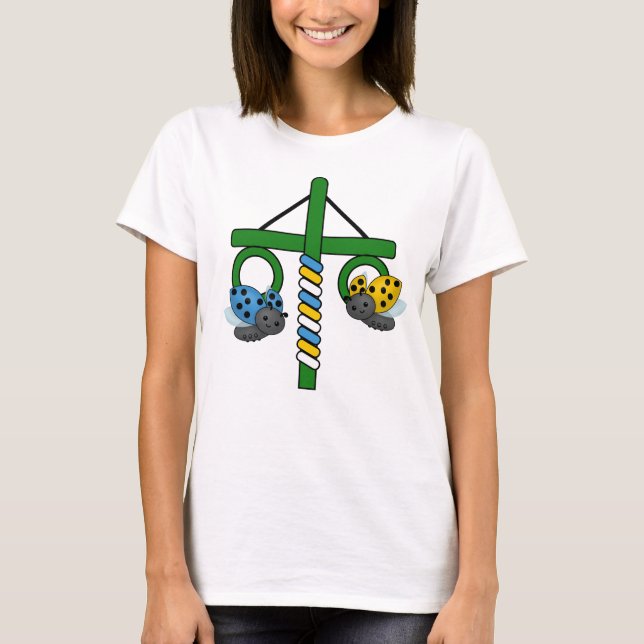 Midsommar Ladybugs Maypole T Shirt (Framsida)