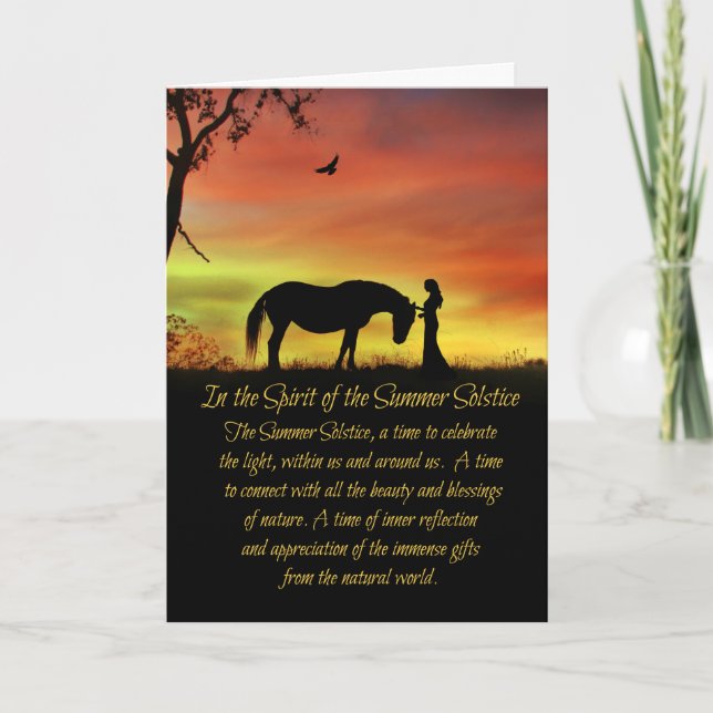 Midsommar Litha Sommarsolstånd Kort (Framsida)