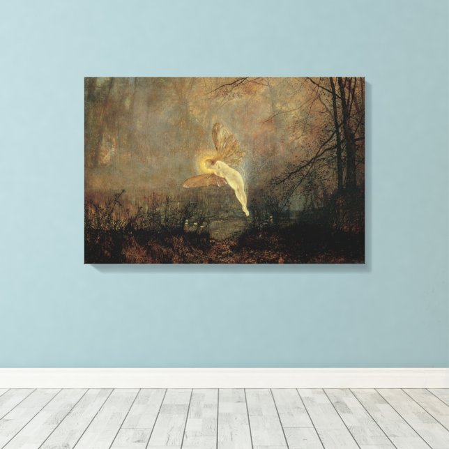 Midsommar natt av Grimshaw, Vintage Viktoriansk Ko Canvastryck (Insitu (trägolv))