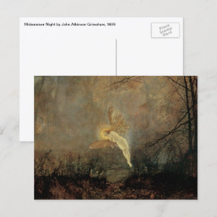 Midsommar Natt av Grimshaw, Vintage Viktoriansk Ko Vykort