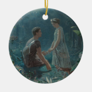 Midsommar Night Hermia och Lysander Julgransprydnad Keramik