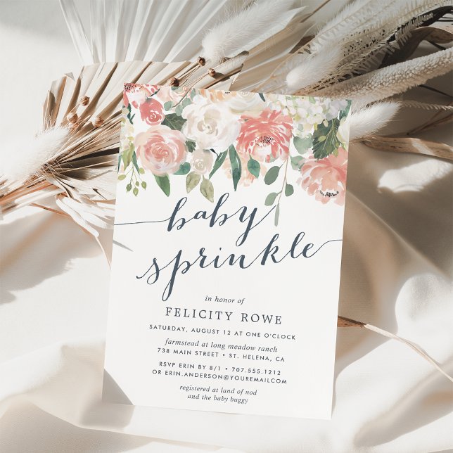 Midsommar | Pastel Watercolor Blommigt Baby Sprink Inbjudningar (Skapare uppladdad)