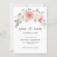 Midsommar Peach Pastel Rosa Blommigt Bröllop
