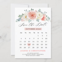 Midsommar Peach Pastel Rosa Blommigt Calendar
