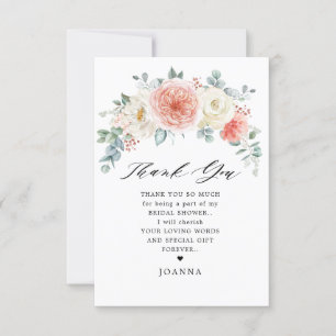 Midsommar Peach Pastel Rosa Blommigt Möhippa Tack Kort