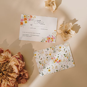 Midsommar Romantiska höstBlommigtar, Bröllop OSA Kort